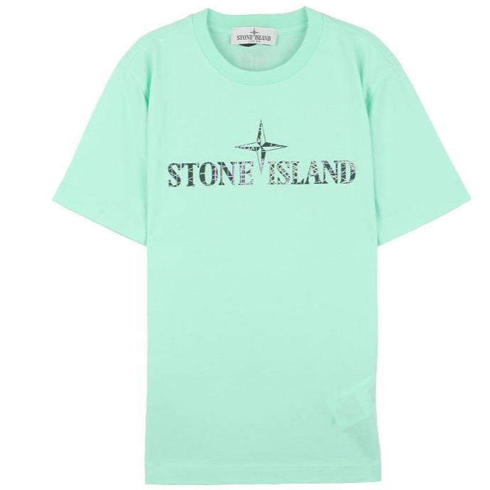 Stone Island T-Shirt Kids Round Neck Letter Loose Short Sleeve Kids tops Mint 781621073-V0044