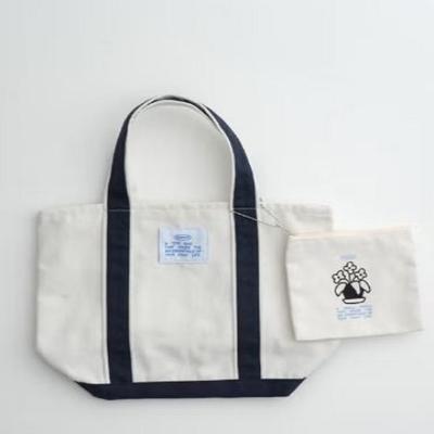 Tasche mit Innentasche aus Canvas - Groß Marineblau