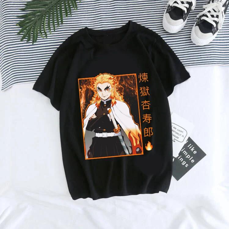 Unisex's T-Shirt Kaus Grafis Anime Demon Slayer Uniseks Tanjirou Kamado Kaus Wanita Kimetsu Kaus Wanito Printed Harajuku T-shirt