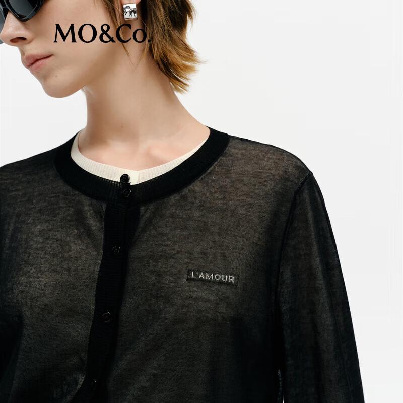 MO&Co. Lightweight Combed Cotton Nylon Knit Cardigan Set