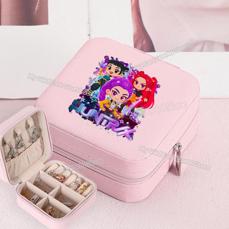 Wysokiej Jakości KPop Łowcy Demonów Pudełko na Biżuterię Organizer na Kolczyki, Naszyjniki, Pierścionki dla Kobiet Mini Organizer na Biżuterię Podróżny Pudełka Ekspozycyjne