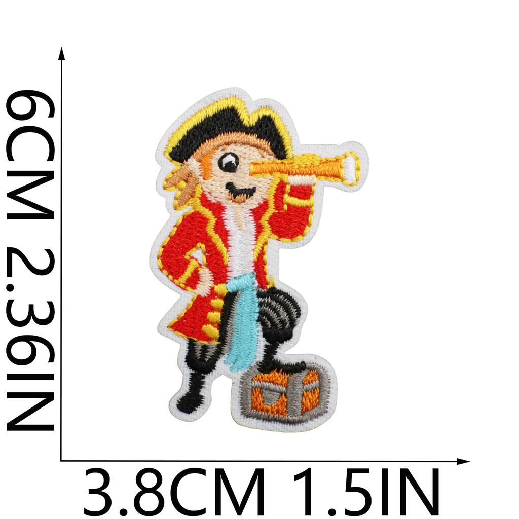 Pirate Embroidery Cloth Sticker Treasure Map Computer Embroidery Label Children'S Team Decoration Pirate Ship Octopus Patch Patch