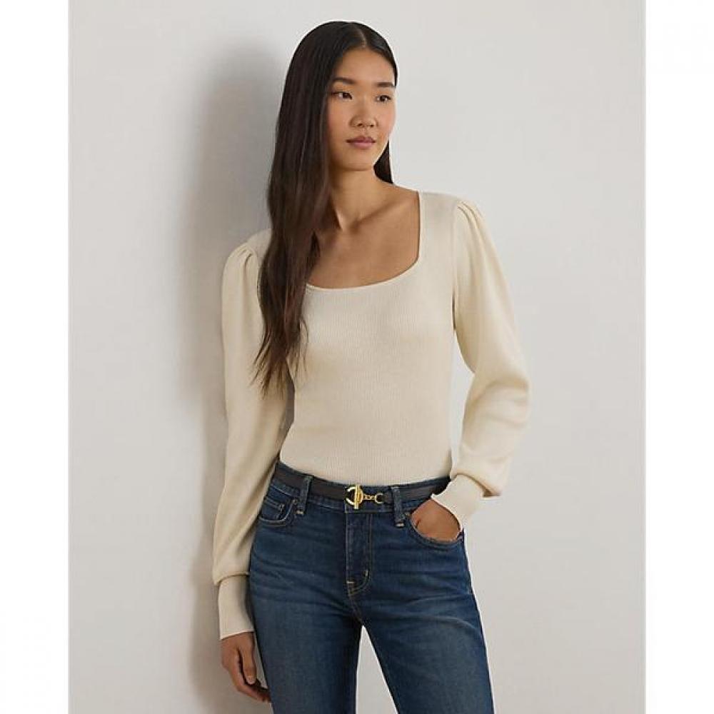 Lauren Ralph Lauren Puff Sleeve Knit Sweater Wmlrswes6820660101 XS