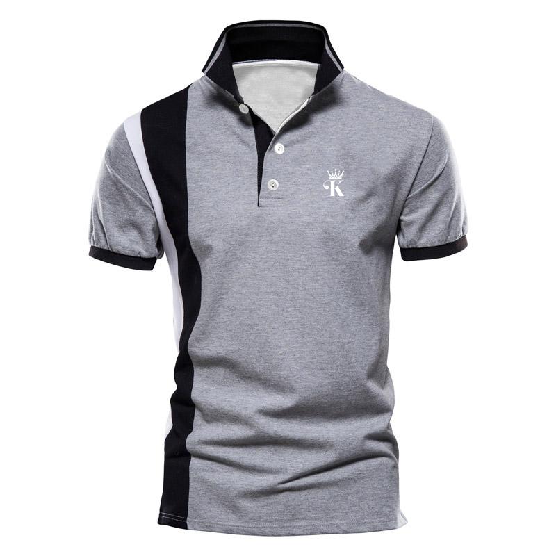 

Мужская новая модная спортивная рубашка-поло с короткими рукавами и лацканами.