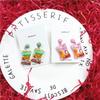 Shokugan Series Japanese Potato Chip Earrings - 925 Silver Cartoon Puffed Snacks for Women.