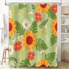 Sunflower Floral Bathroom Shower Curtain Waterproof Decorative Fabric Home Decoration