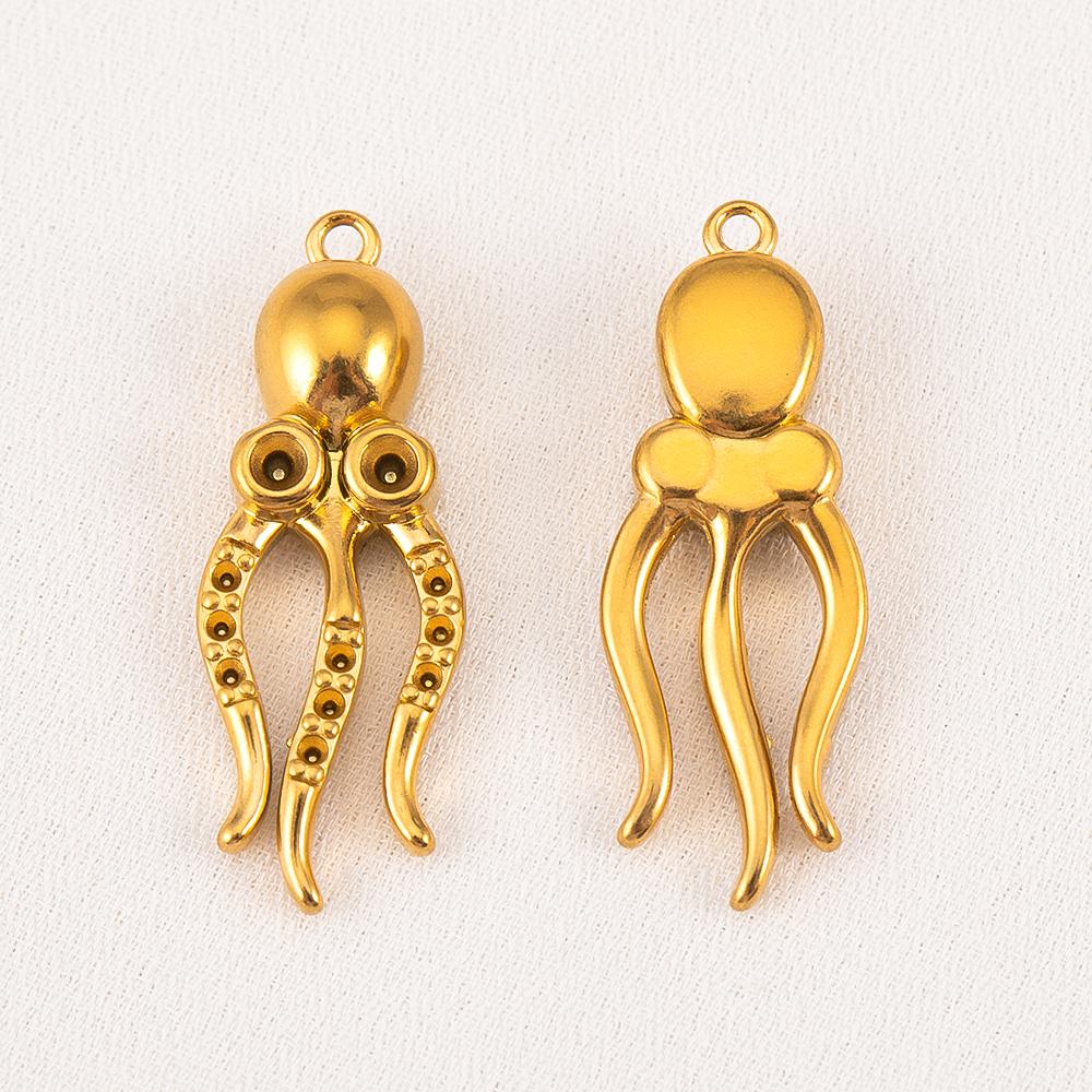 1pc 5pcs 8pcs Stainless Steel Fish Dolphin Turtle Octopus Crab Pendant Base Frames Blank Bezel DIY Necklace Charm Jewelry Making