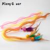 2pcs Feather Teasing Cat Stick Elastic Mesh Tube Cat Toy Rod Kitten Interactive Toys Pet Wand
