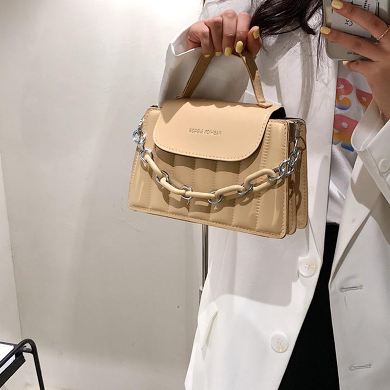 Yogodlns Luksuskjeder Crossbody-veske for kvinner PU-skinn Skuldervesker Ny avslappet Topphåndtak Veske Merkevesker