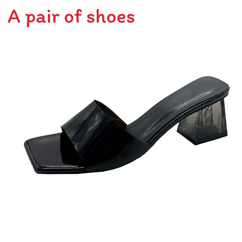 Modern Transparent Crystal Slippers For Women Summer High Heel Open Toe Wedding Shoes