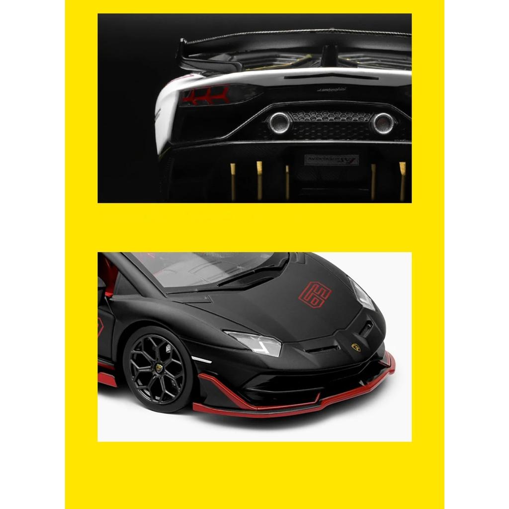 1/24 Lamborghini Aventador SVJ63 Alloy Model Car Toy Diecasts Metal Casting Sound and Light Car Toy for Children Vehicle
