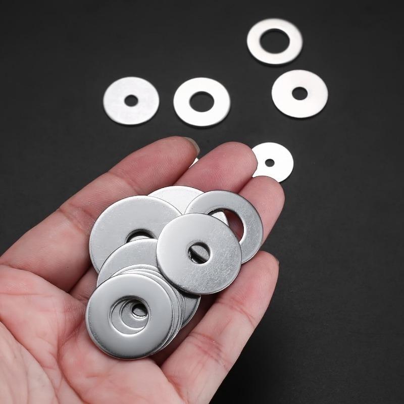 100PCS stainless steel metal round gasket, high strength, thickened and enlarged flat gasket