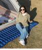 Inflatable Moisture-Proof Camping Sleeping Pad with Splicing Double Mattress Feature