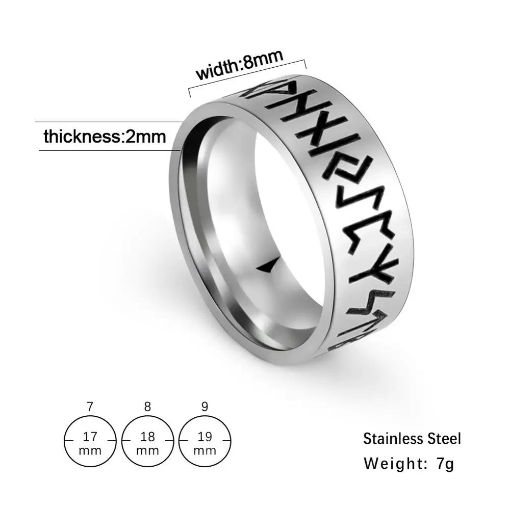 Amulet Viking Nordic Rune Stainless Steel Ring Men s Fashion Party Retro Anniversary Gift Jewelry Gift New 7