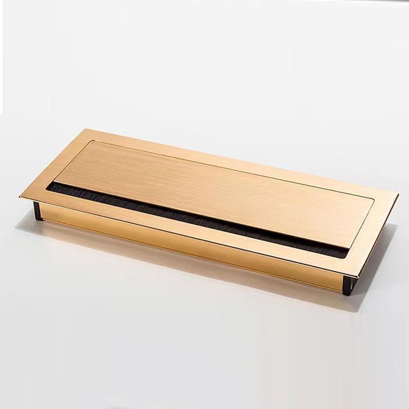 Damping Buffer Square Wire Channel Hole Embedded Junction Damping Wire Box Aluminum Alloy Wiring Box Computer Desk Cover Plate