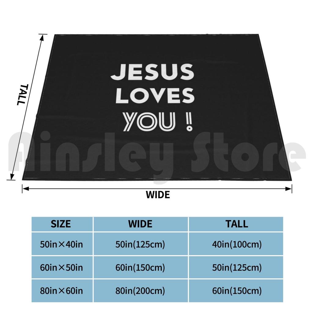 Jesus Loves You Blanket For Sofa Bed Travel Faith Over Fear Faith Courage Strength Brave Bible God Religion