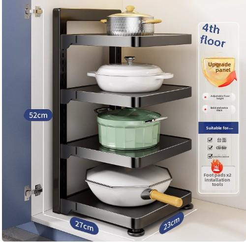 Kitchen Storage Rack Household Multi-layer Kitchen Sink Layered Pot Storage Rack Kitchen Organizer Accessories