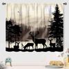 Rustic Deer Curtains,Farmhouse Cabin Lodge Country Forest Hunting Wild Animal Vintage Elk Window Treatments Drapes for Bedroom