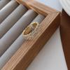 And Fashionable Versatile Copper Ring With Glittering Zircon Stones For Trendy Women