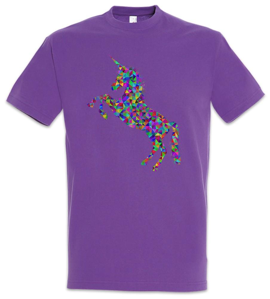 Colored Unicorn T-Shirt Toon Cartoon Comic Look Dance Techno Raver Rave Rainbow