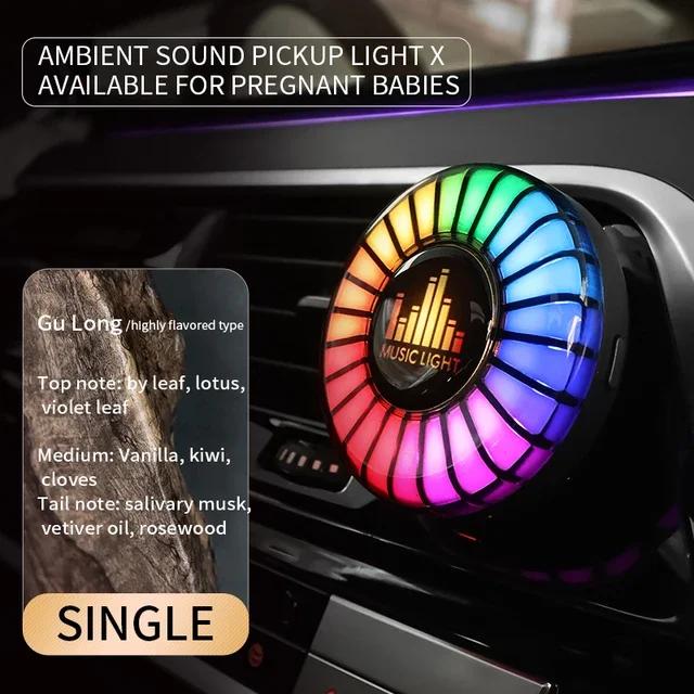 Smart RGB Pickup Lights LED 3D Ambient Lamp Sound Control Music Rhythm Lights Air Freshener for Car Gaming TV Creative Decora