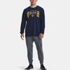 Under Armour Letter Print Crew Neck Long Sleeve T-Shirt Men Tops Navy-Blue 1379576-410