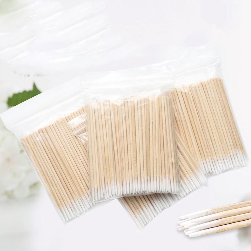 200 wooden cleaning cotton swabs wooden makeup cotton swabs disposable individually packaged
