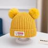 Children's Winter Woolen Hat - Unisex Double Pom-Pom Knit, Thick & Warm with Windproof Ear Protection for Boys and Girls