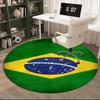 1PC round rug Brazil Artwork Printed Round Area Rug ,Rug For Home Office, Round Chair Rug, Decorative Carpet Fan gifts Christmas gift
