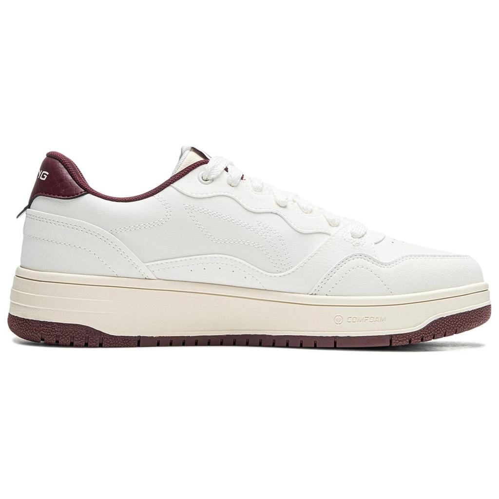 Li Ning Tianji Soft Synthetic Leather Slip Resistant Abrasion Resistant Low top Skateboard Shoes Men's White Purple AGCU317-4