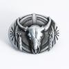Oval Tribal Bull Skull Belt Buckle - Warrior Design, 3.8cm Personalized Smooth Buckle