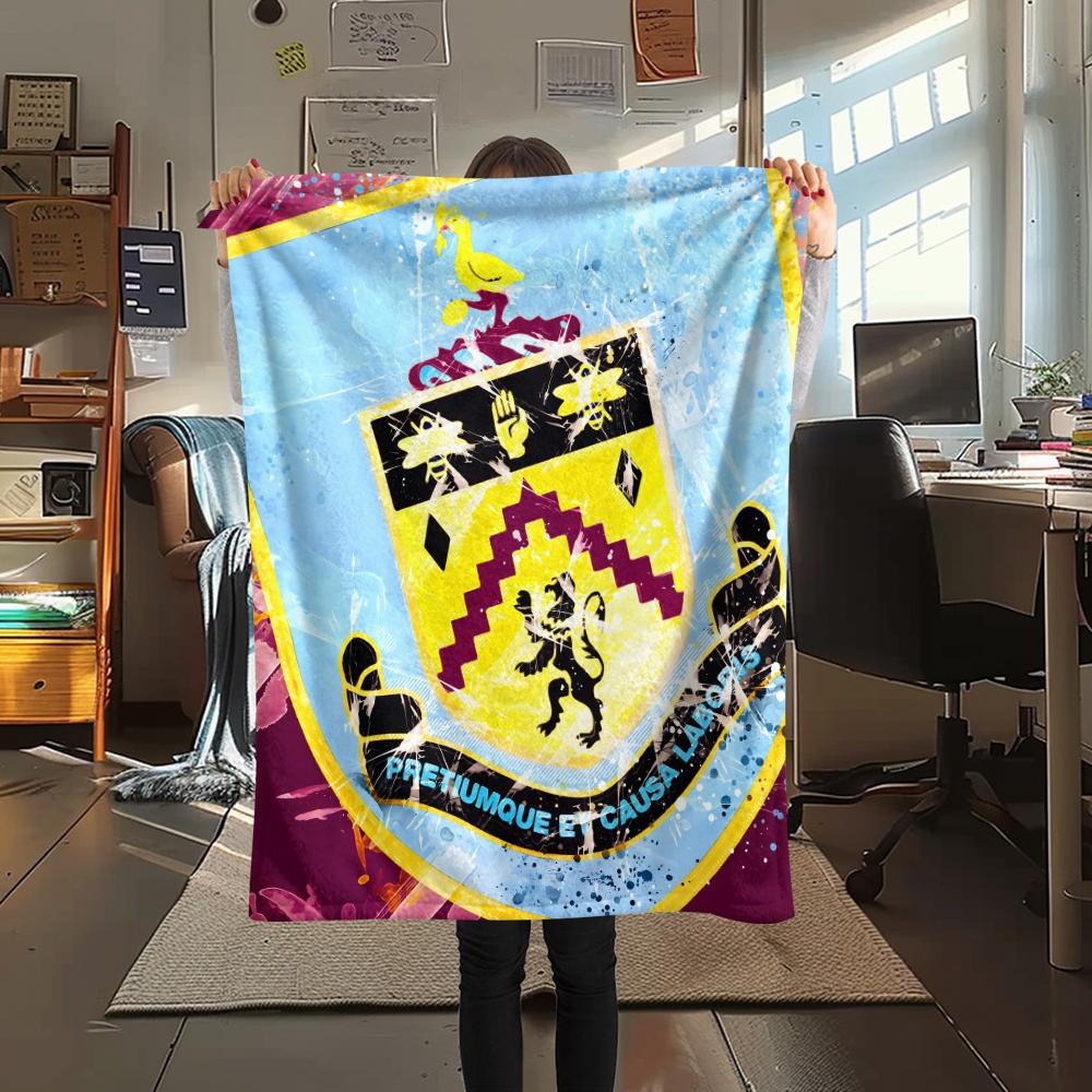 Burnley FC Logo,pattern Flannel Blanket, High Quality Comfortable for All Seasons, Home Decor, Warmth and Comfort, Perfect for Gifts.