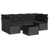 VidaXL Salon de jardin 7 pcs avec coussins noir résine tressée 3217395