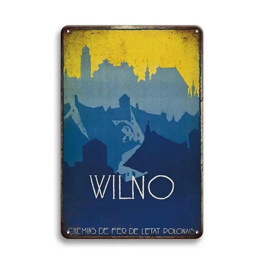 Vintage Travel Metal Sign Retro City Poster Tin Plaque for Home Bar Pub Cafe Decoration Paris Britain Venice New York Chicago Sy
