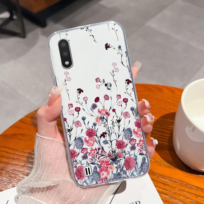 For Samsung M01 M10 C7 A9 M31 F13 Phone Casing Fragrant Flowers Patterns Transparent Silicone Anti Drop Protective Ultra Thin Case For Samsung Housing