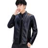 Podzim a zima nový kožený kabát s límečkem Pánská sametová kožená bunda se simulací korejské verze Velký kabát přiléhavého střihu Hezké oblečení na motorku