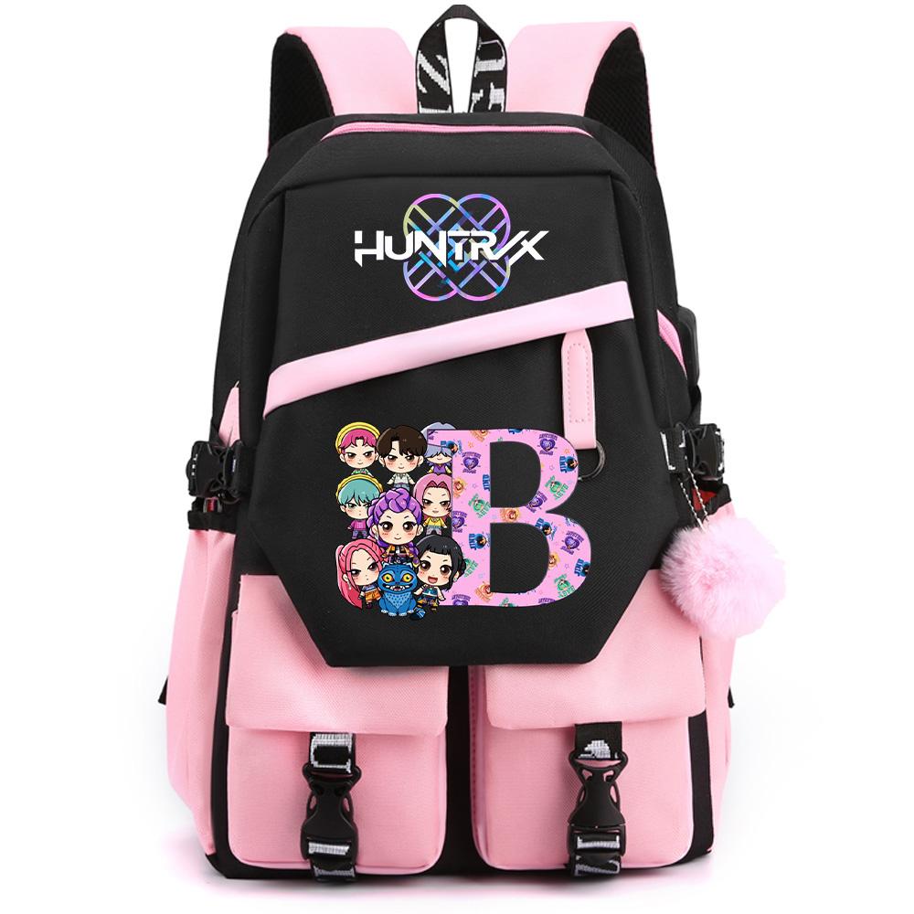 26 English Letter K-pop Demon Hunters Printed Large Capacity Backpack for Teenger Student Girl Boy Schoolbag Bookbag Women Waterproof Travel Bag