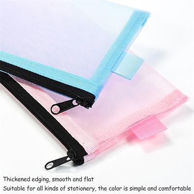 Trousse à crayons en maille transparente, 1 pièce, sac à stylos d'étudiant de bureau, boîte à stylos, sac de rangement de billets