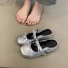 Gentle Bag Head Slippers New Temperament Elegant Bow Round Head Inner Height Lazy Half Drag