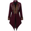 Frac Bordado de Halloween para Hombre Chaqueta Larga Victoriana Steampunk Gótica Disfraz de Fiesta Escenario Negro