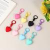 2Pcs Cute Candy Color Heart Keychain Korean Simple Love Keyring Bag Pendant Hanging Decoration Car Key Holder Couple Gifts