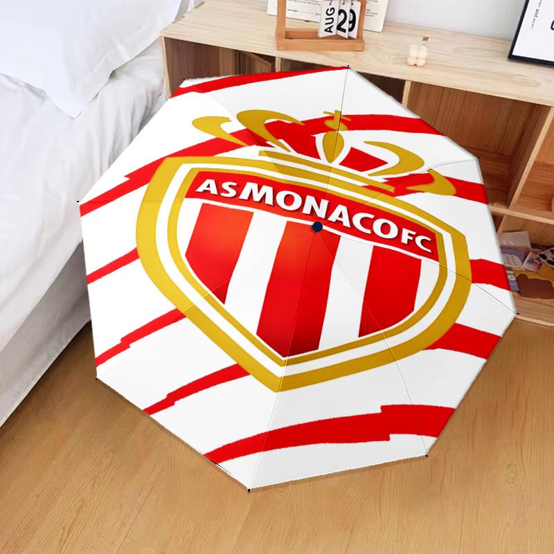 1PC Football Monaco Printed Umbrella Folding Umbrella, Automatic Umbrella 8-Frame for Travel, Camping Fan Gifts Christmas Gifts