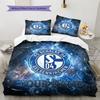 Custom Name Schalke 04 Pattern Bedding Quilt Set  Home Decoration  Gift (1 * duvet cover + 2 * pillowcase  without core)