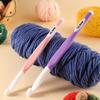 ABS Plastic Crochet Hook 8Mm 10Mm 12Mm 15Mm With Marking Ring And Sweater Needle Plastic Knitted Scarf Cap Toy Set 4 Pieces