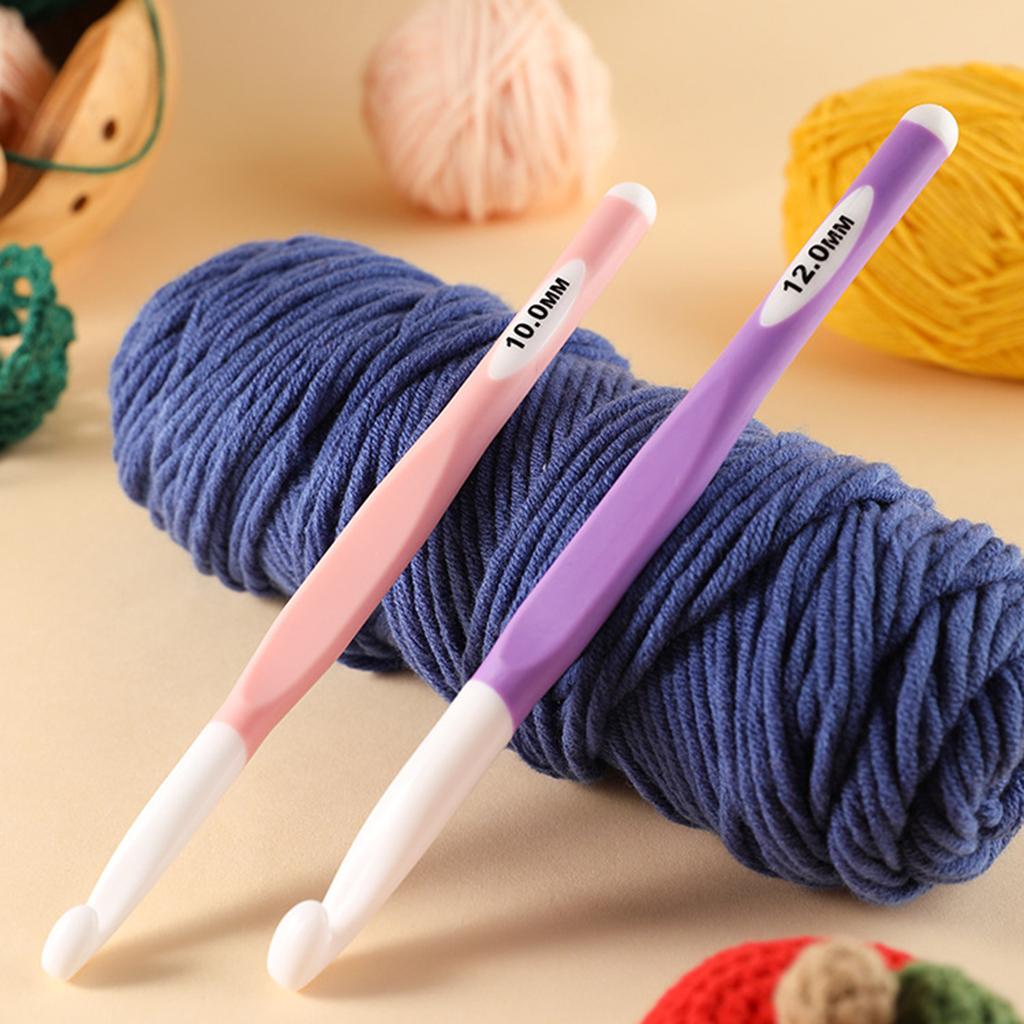 ABS Plastic Crochet Hook 8Mm 10Mm 12Mm 15Mm With Marking Ring And Sweater Needle Plastic Knitted Scarf Cap Toy Set 4 Pieces