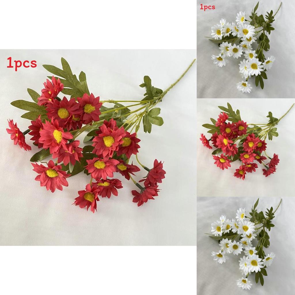 Artificial Silk Polish Chamomile 2 Flowers For Wedding Photography Home Decor