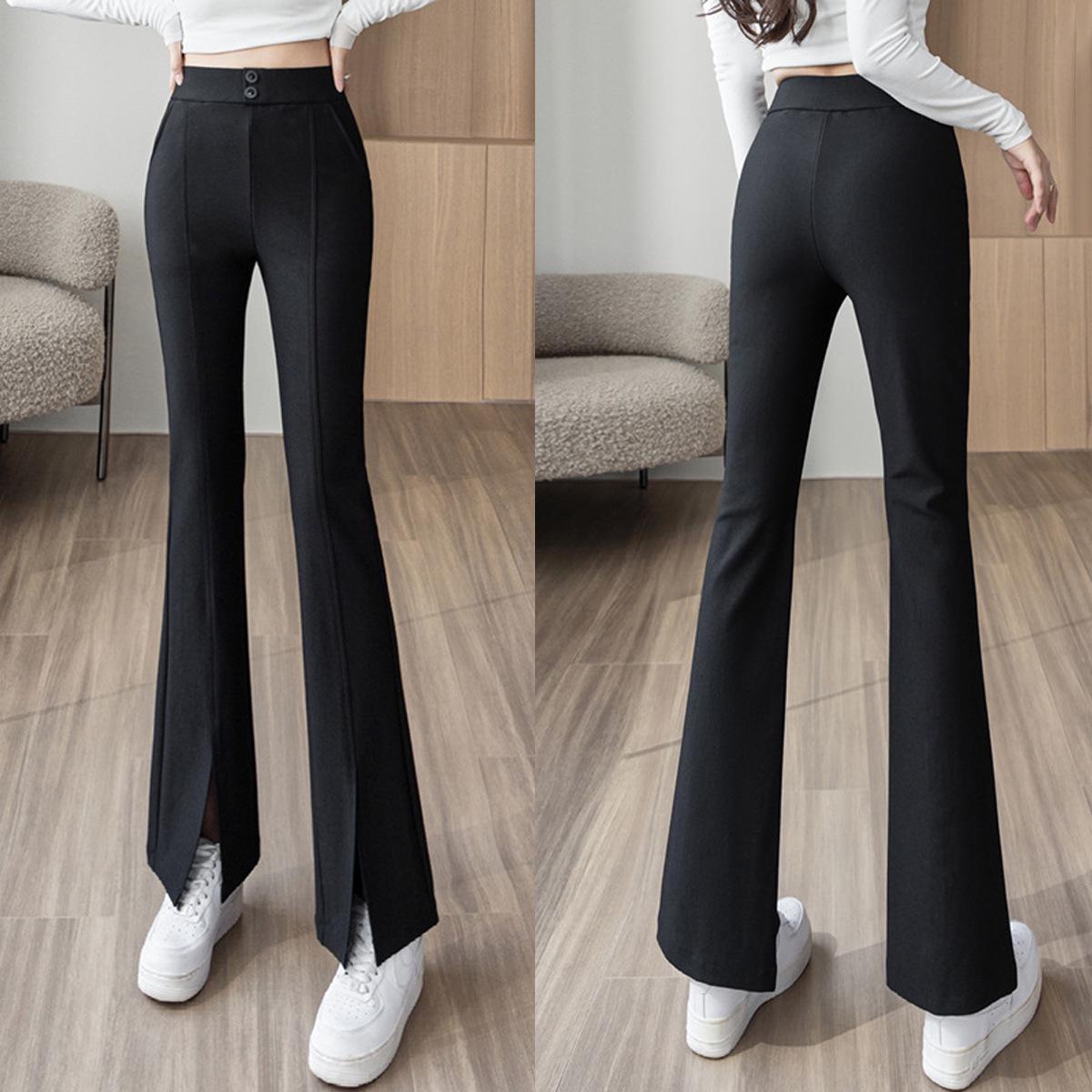 

Женские зауженные брюки клеш с высокой талией для лета XL [55-63 kg] чёрный