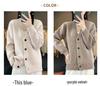 Casual V-neck Thick Wool Sweater Coat - New Autumn/Winter Long-Sleeve Cardigan for Women