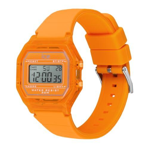 Authorized Dealer [Ice Watch] Ice Watch Watches Men's and Women's 022886 ICE Digit Retro Neon Orange Clear Small 32mm