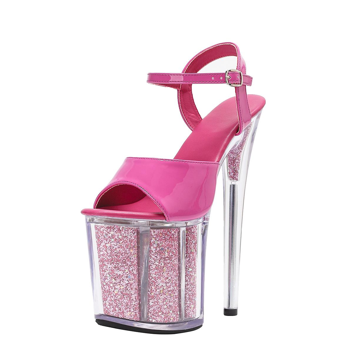 

Женские босоножки на платформе-стилетто 20 см с открытым носком - Летние каблуки больших размеров 37